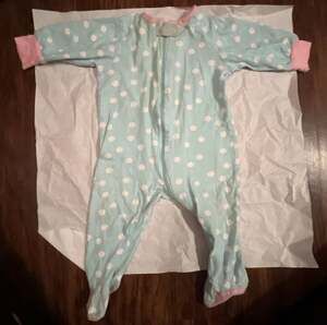 Onesies Brand Baby Footed Pajamas Polka Dot Blue Pink 6-9M
